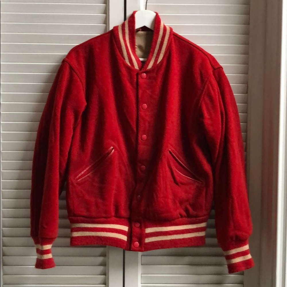 VTG Red Women’s Varsity Letterman Jacket sz 38